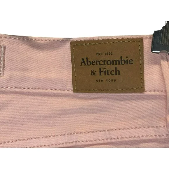 Abercrombie & Fitch womens shorts size 6 28 high waist Pink Blush Zipper Stretch - Picture 6 of 8